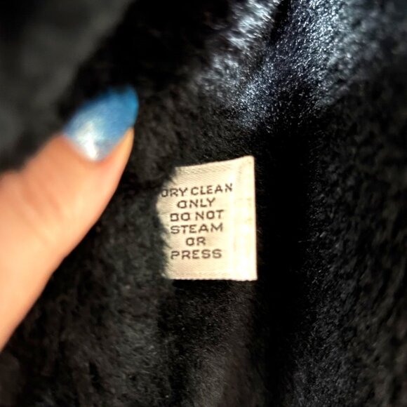 London Fog VTG men's navy trench over coat removable faux fur liner sz 40 XShort - Picture 4 of 15